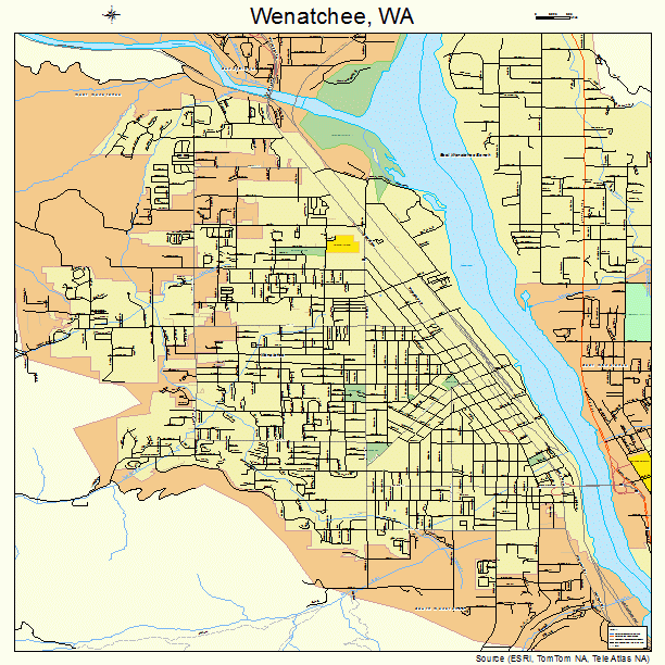 Wenatchee, WA street map