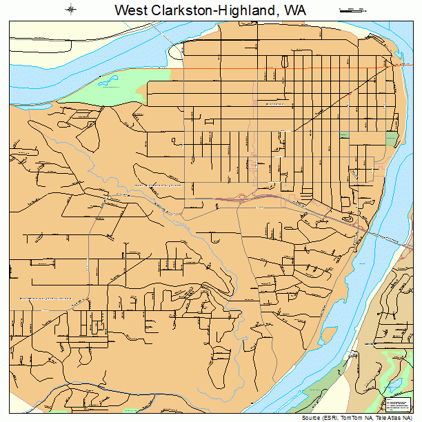 West Clarkston-Highland, WA street map