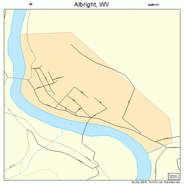 Albright, WV street map