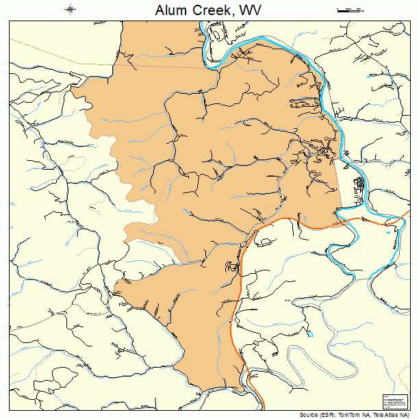 Alum Creek, WV street map