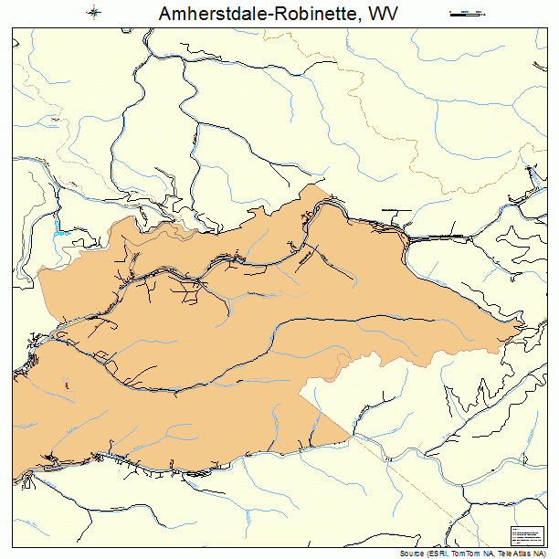 Amherstdale-Robinette, WV street map