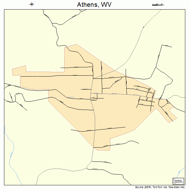 Athens, WV street map