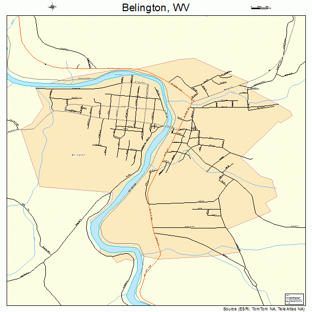 Belington, WV street map