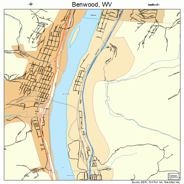 Benwood, WV street map