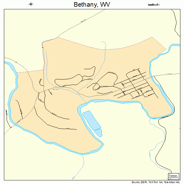 Bethany, WV street map