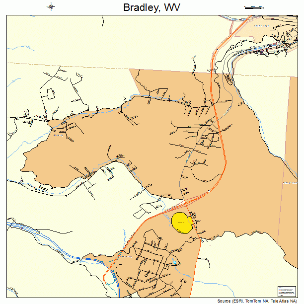 Bradley, WV street map