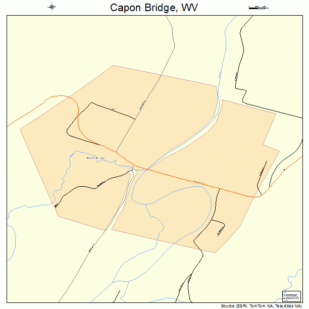 Capon Bridge, WV street map
