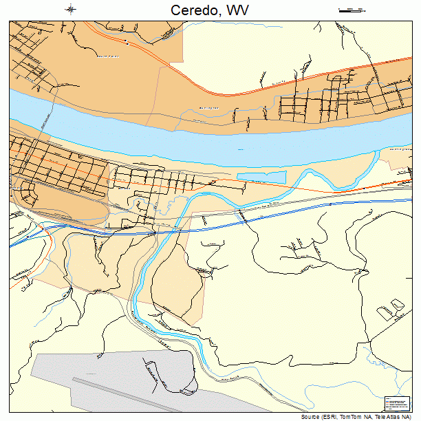 Ceredo, WV street map