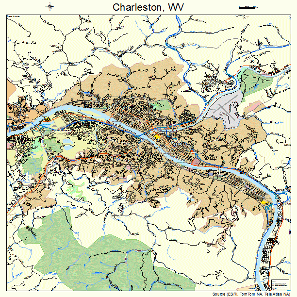 Charleston, WV street map