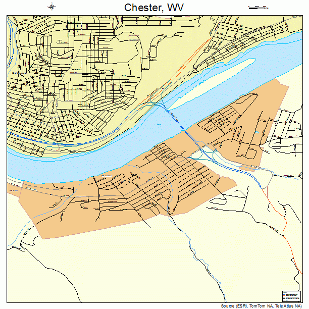 Chester, WV street map