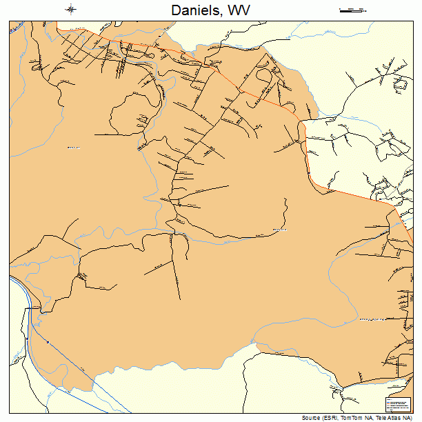 Daniels, WV street map