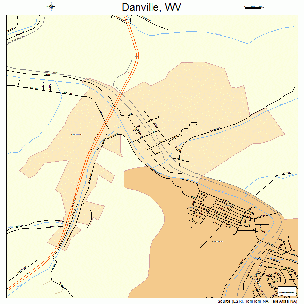 Danville, WV street map