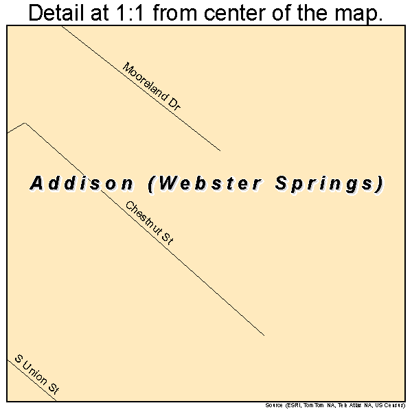 Addison (Webster Springs), West Virginia road map detail