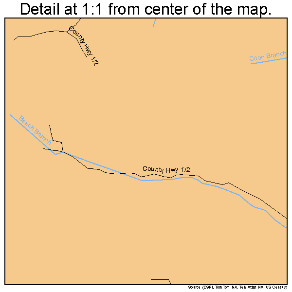 Alum Creek, West Virginia road map detail