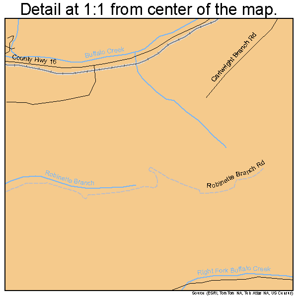 Amherstdale-Robinette, West Virginia road map detail