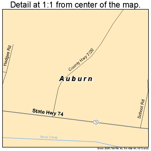 Auburn, West Virginia road map detail