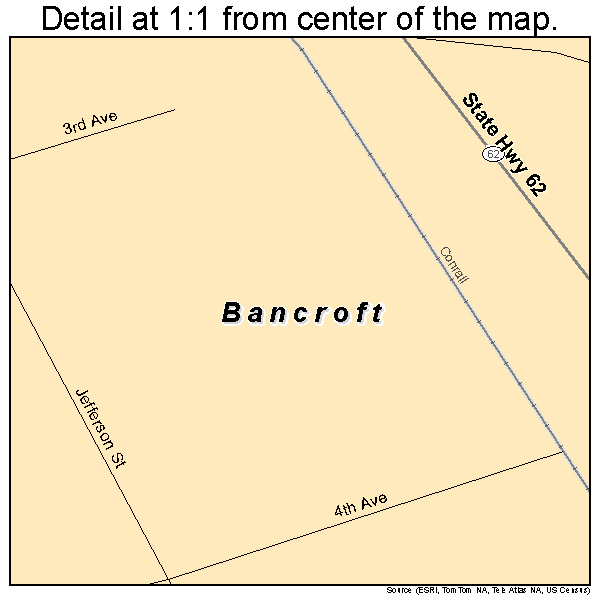 Bancroft, West Virginia road map detail