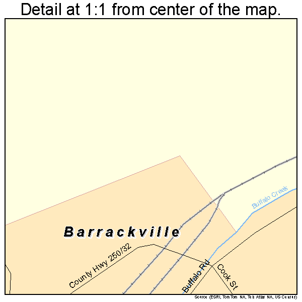 Barrackville, West Virginia road map detail