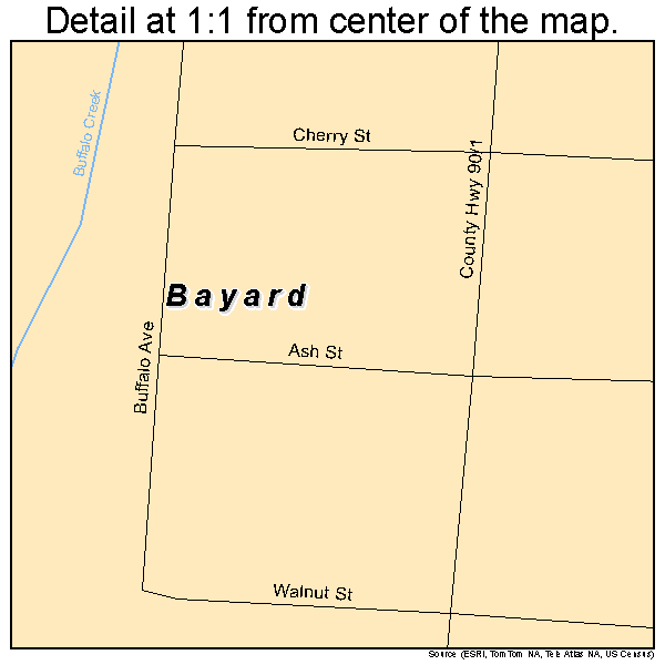Bayard, West Virginia road map detail