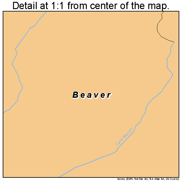 Beaver, West Virginia road map detail