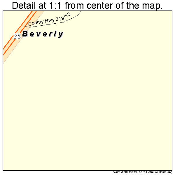 Beverly, West Virginia road map detail