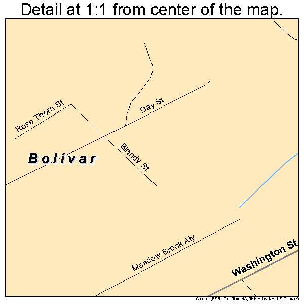 Bolivar, West Virginia road map detail