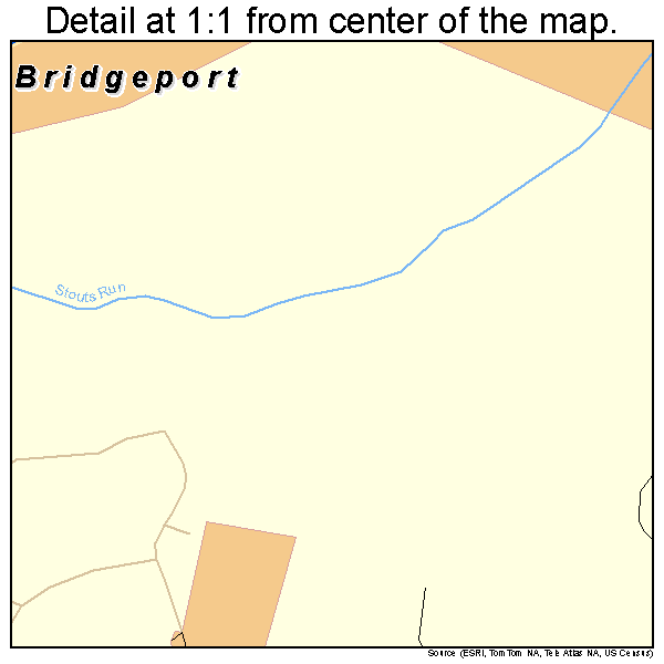 Bridgeport, West Virginia road map detail