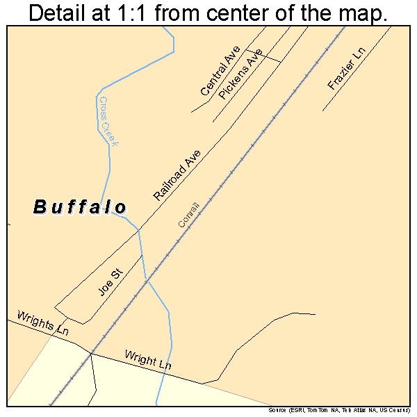 Buffalo, West Virginia road map detail