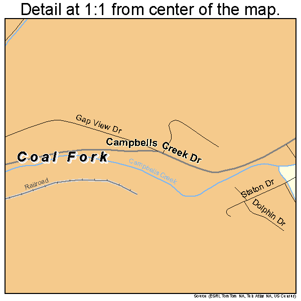Coal Fork, West Virginia road map detail