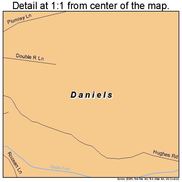 Daniels, West Virginia road map detail