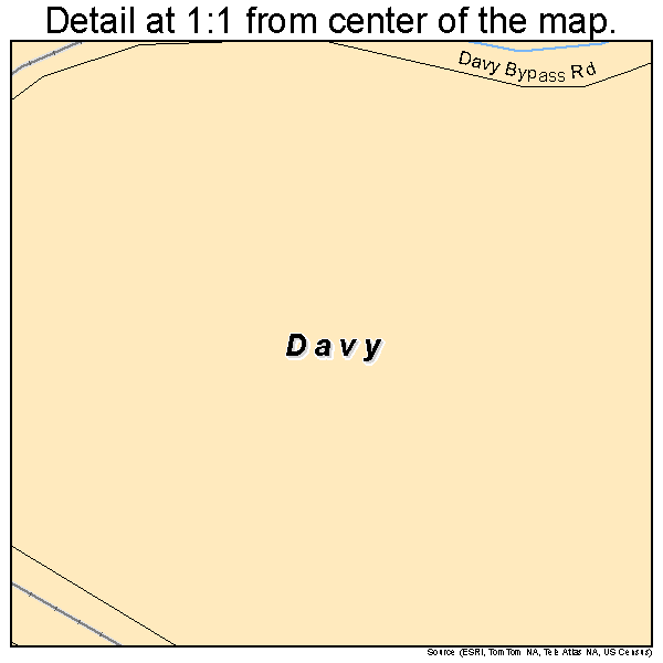 Davy, West Virginia road map detail