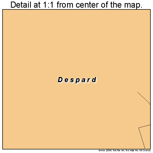 Despard, West Virginia road map detail