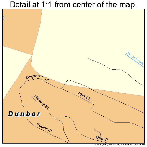 Dunbar, West Virginia road map detail