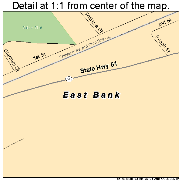 East Bank, West Virginia road map detail