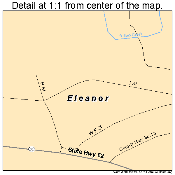 Eleanor, West Virginia road map detail