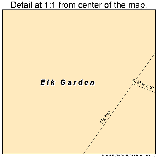 Elk Garden, West Virginia road map detail