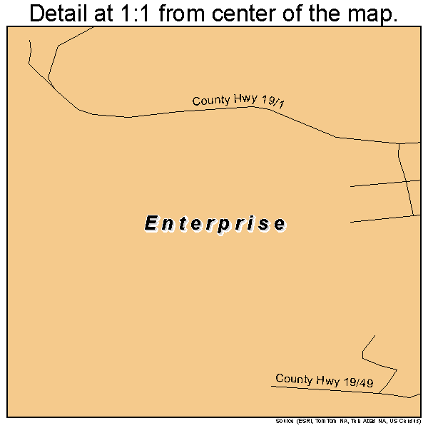 Enterprise, West Virginia road map detail