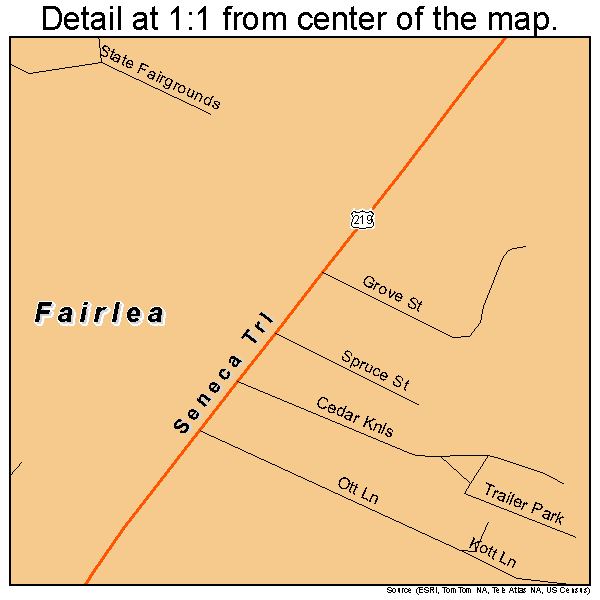 Fairlea, West Virginia road map detail