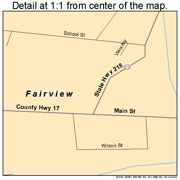 Fairview, West Virginia road map detail