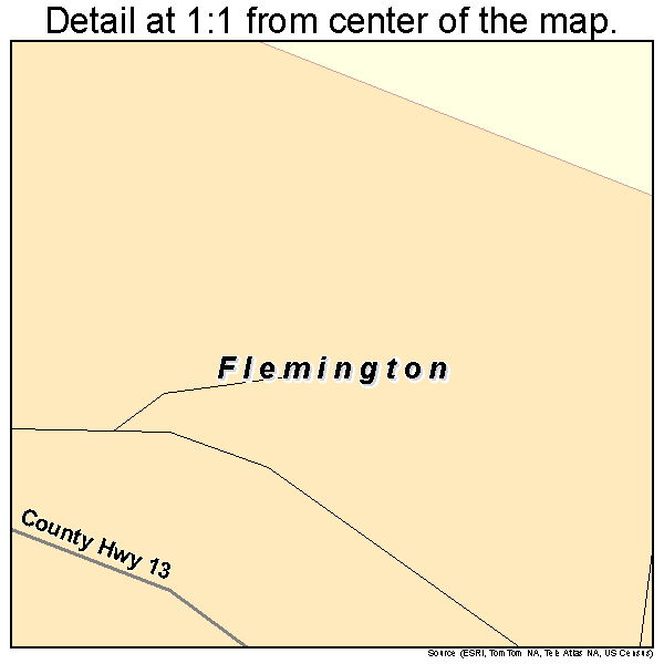 Flemington, West Virginia road map detail