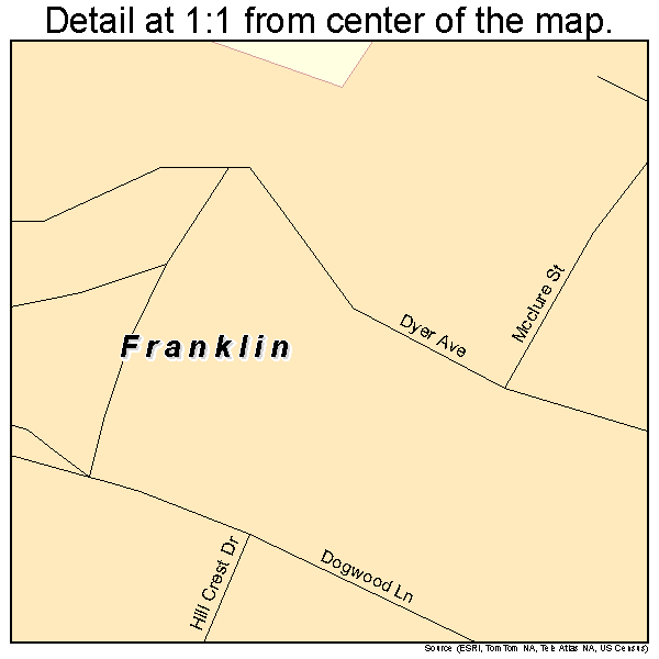 Franklin, West Virginia road map detail