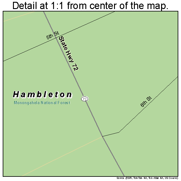 Hambleton, West Virginia road map detail