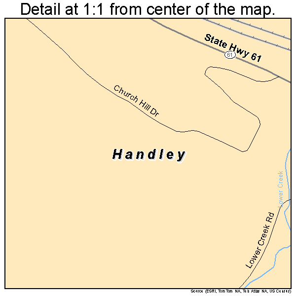 Handley, West Virginia road map detail