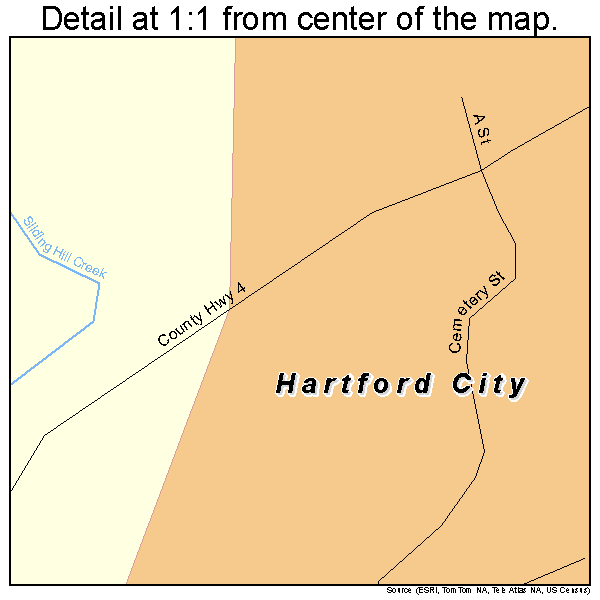 Hartford City, West Virginia road map detail