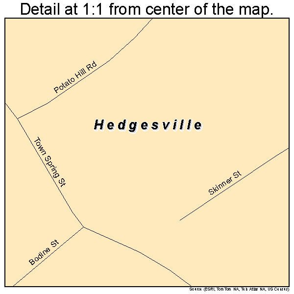Hedgesville, West Virginia road map detail