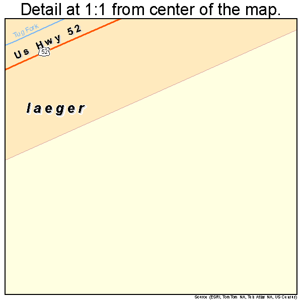 Iaeger, West Virginia road map detail