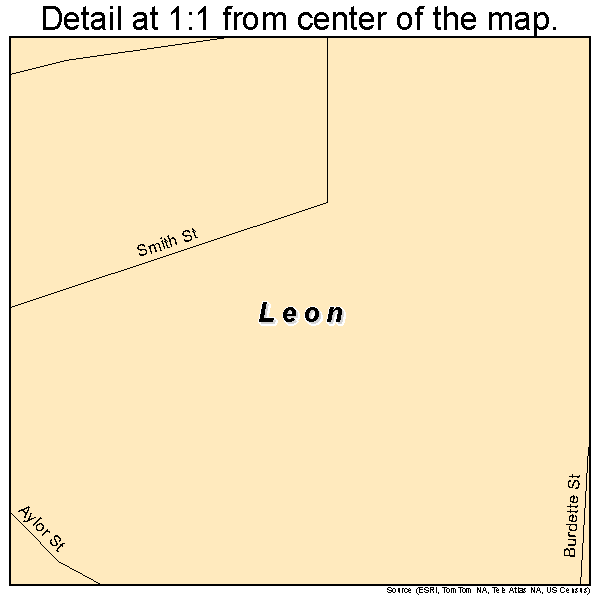 Leon, West Virginia road map detail