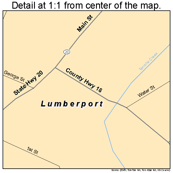 Lumberport, West Virginia road map detail