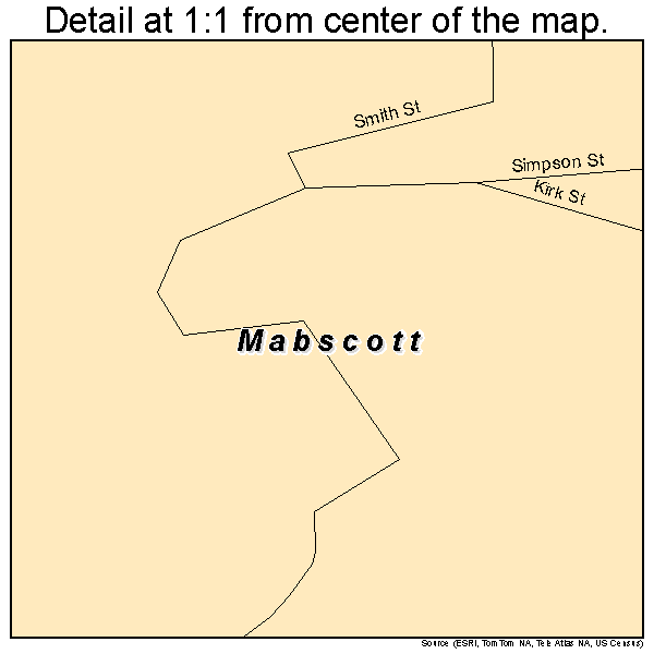 Mabscott, West Virginia road map detail