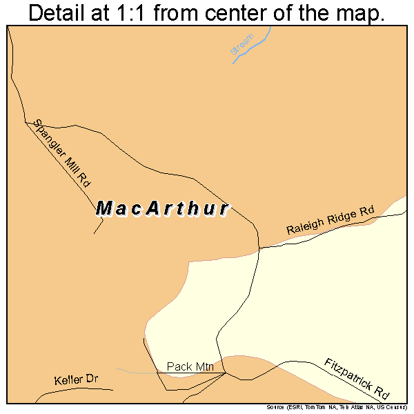 MacArthur, West Virginia road map detail